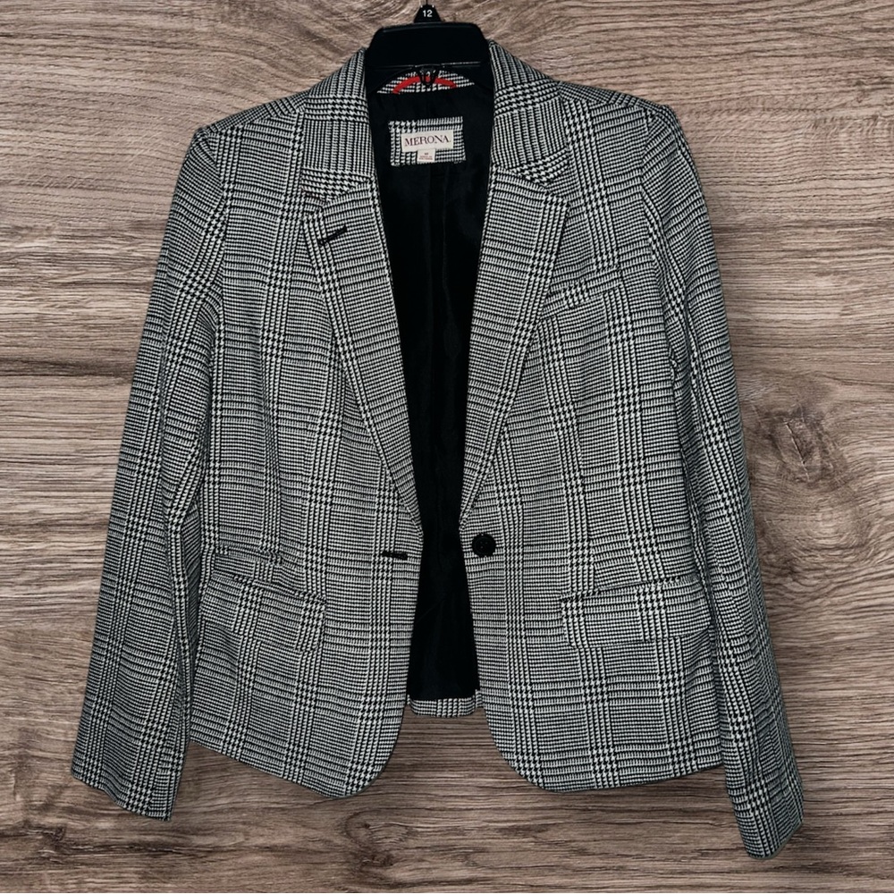 Merona Plaid Blazer Size 10